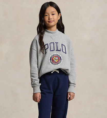 Polo Ralph Lauren Sweatshirt - Gråmeleret m. Print