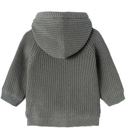 Lil' Atelier Cardigan - Strik - Rib - NbmNalo - Pewter