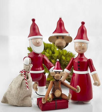 Kay Bojesen Træfigur - Julemand - 20 cm - Rød/Hvid