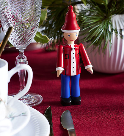 Kay Bojesen træfigur - Jule Ole 17,5 cm - Rød/Blå/Hvid
