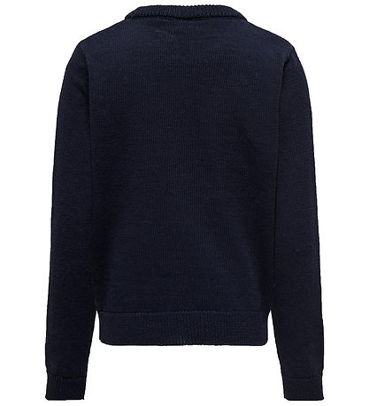 Kids Only Bluse - Strik - KogXmas Happy - Night Sky/Chiliepepper