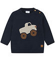 Hust and Claire Bluse - Strik - Pilou - Navy m. Monstertruck