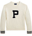 Polo Ralph Lauren Bluse - Strik - Hvid m. Sort