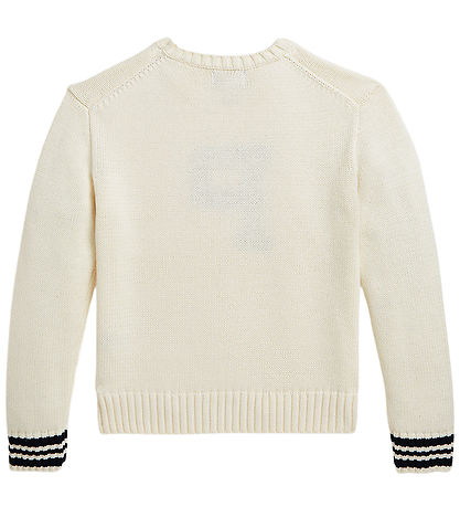 Polo Ralph Lauren Bluse - Strik - Hvid m. Sort
