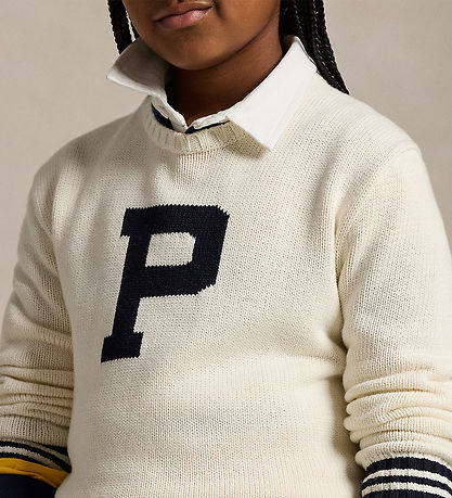 Polo Ralph Lauren Bluse - Strik - Hvid m. Sort