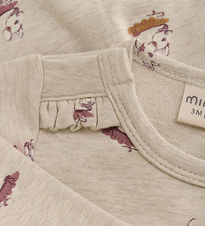 Minymo Kjolebody l/æ - Sweat - Beige Melange
