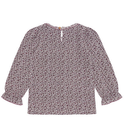 Hust and Claire Bluse - Vaflet - Ariella - Gray Lilac m. Blomste