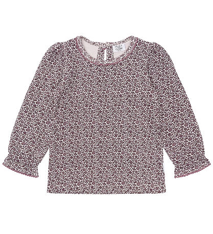 Hust and Claire Bluse - Vaflet - Ariella - Gray Lilac m. Blomste