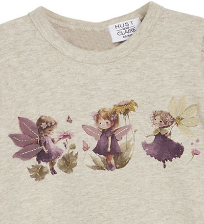 Hust and Claire Bluse - Alma - Beige Melange m. Glimmer