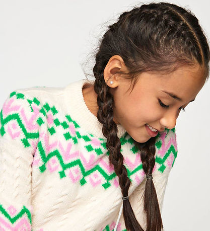 Kids Only Bluse - Strik - KogAnnabelle - Cloud Dancer/Bonbon/Isl