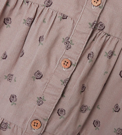 Lil Atelier Kjole - Rib - NmfNola - Gray Morn/Floral