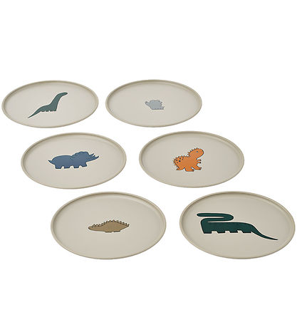 Liewood Tallerkner - 6-pal - Remco - Dinosaurus/Mist