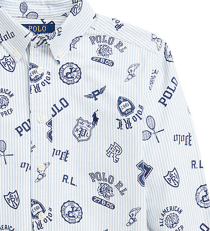 Polo Ralph Lauren Skjorte - Hvid/Lyseblåstribet m. Navy