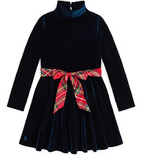 Polo Ralph Lauren Velourkjole - Navy m. Rød
