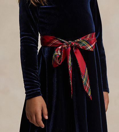 Polo Ralph Lauren Velourkjole - Navy m. Rød