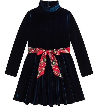 Polo Ralph Lauren Velourkjole - Navy m. Rød
