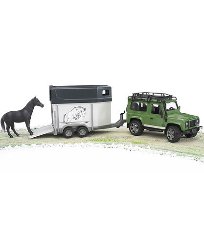 Bruder Bil - Land Rover Defender m. Hestetrailer - 02592