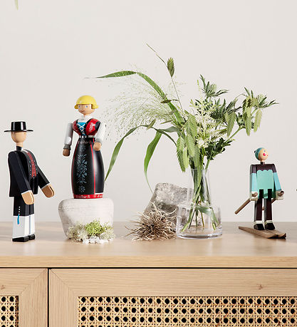Kay Bojesen Træfigur - Skiløber Boje - Dreng 16 cm - Grøn