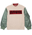 Marni Bluse - Uld/Nylon - Beige/Rød/Armygrøn