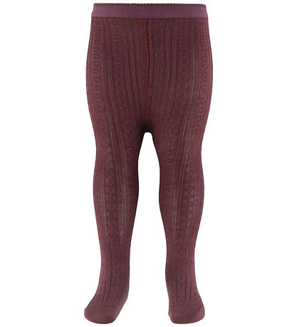 MP Strømpebukser - Uld - Rib - Juno - Grape Skin