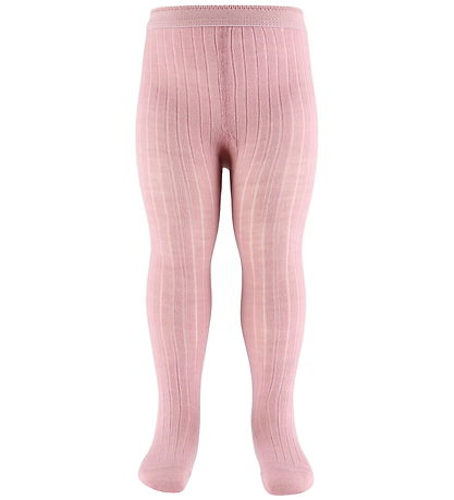 MP Strømpebukser - Uld - Rib - Silver Pink