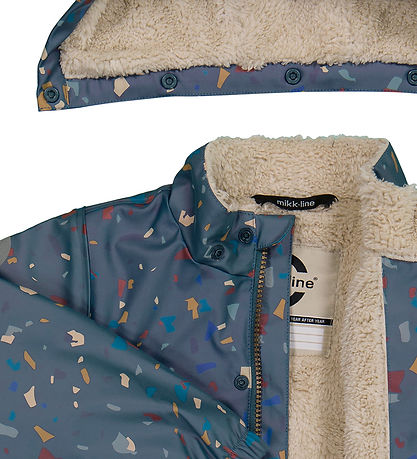 Mikk-Line Regntøj m. Fleece/Seler - PU - Recycled - Orion Blu