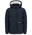 Jack & Jones Dynejakke - JJEOtto - Dark Navy/Hvid