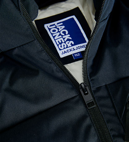 Jack & Jones Dynejakke - JJEOtto - Dark Navy/Hvid