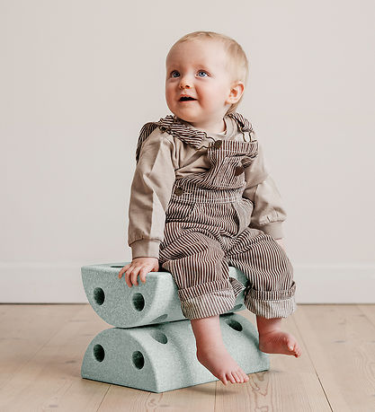 MODU Børneskammel - 4 Dele - Ocean Mint/Forest Green