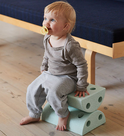 MODU Børneskammel - 4 Dele - Ocean Mint/Forest Green