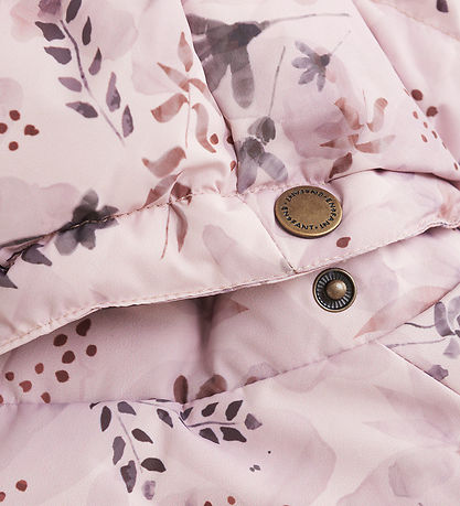 En Fant Dynejakke - Quilt - Burnished Lilac m. Blomster