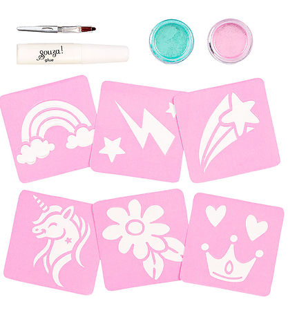 Souza Glitter-Tatoveringer - 12 Skabeloner - Unicorn