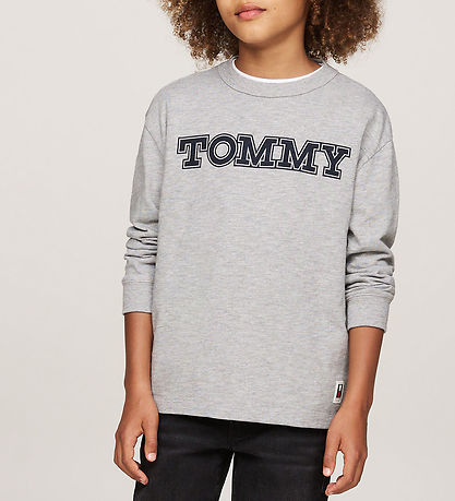 Tommy Hilfiger Bluse - Flags Patches - Light Grey Heather