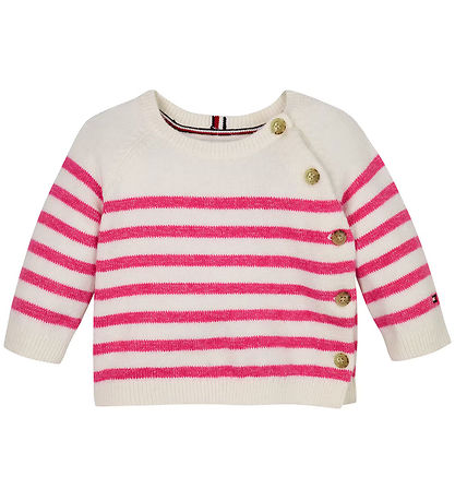 Tommy Hilfiger Sæt - Bluse/Bukser - Strik - Ivory Petal/Stripe