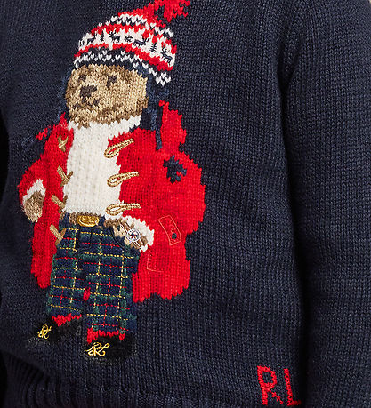 Polo Ralph Lauren Bluse - Strik - Navy m. Rød