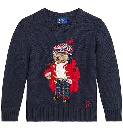 Polo Ralph Lauren Bluse - Strik - Navy m. Rød
