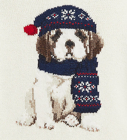 Polo Ralph Lauren Bluse - Uld - Hvid m. Hund