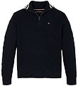 Tommy Hilfiger Bluse - Strik - Half Zip - Desert Sky