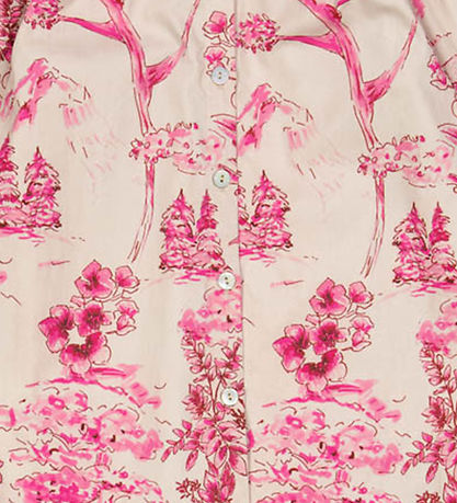 Christina Rohde Skjorte - Grå m. Pink Print
