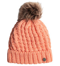 Roxy Mütze - Strick - Schneesturm - Peach Pink m. Bommel
