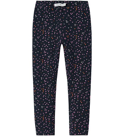 Name It Leggings - NmfDavina - Dark Sapphire/Hearts