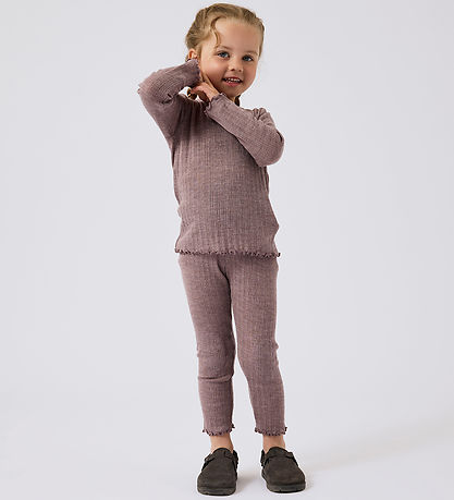Name It Leggings - Uld - Rib - NmfWossa - Purple Dove