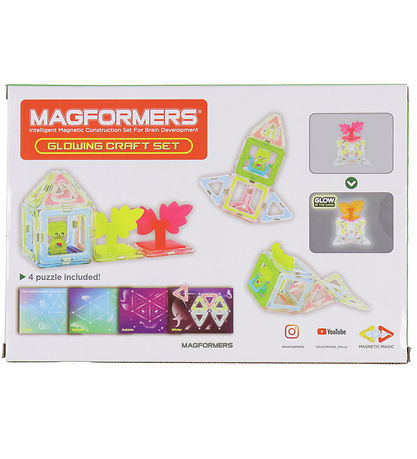 Magformers Magnetsæt - 20 Dele - Glowing Craft