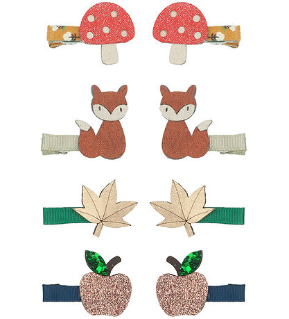 Mimi & Lula Hårclips - 8-pak - 3 cm - Mini Autumn Forest