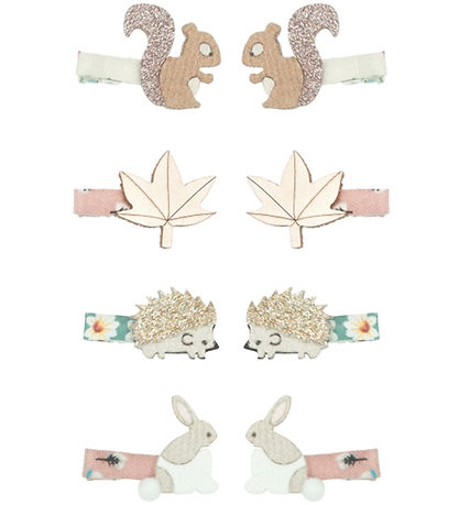 Mimi & Lula Hårclips - 8-pak - 3 cm - Mini Woodland Friends Home