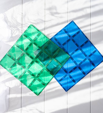 Connetix Magnetplader - 2 Dele - Blå og Grøn