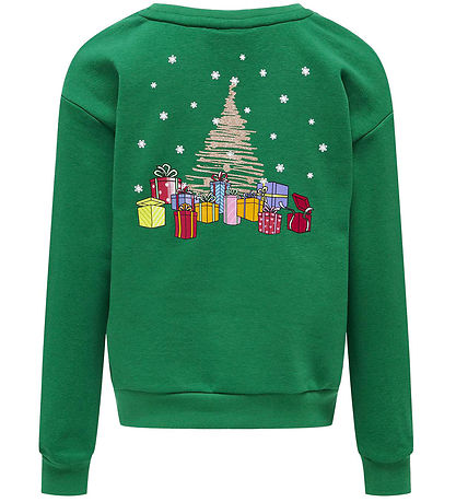 Kids Only Sweatshirt - KogYda - Xmas Life - Green Jacket/Present