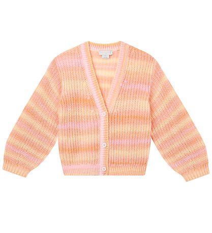 Stella McCartney Kids Cardigan - Strik - Rosa/Orangestribet