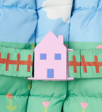Stella McCartney Kids Dynejakke - Blå/Grøn m. Skyer