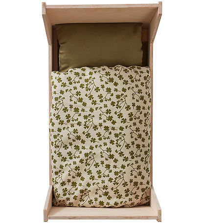 OYOY Dukkesengetøj m. Madras - Kløver - Olive